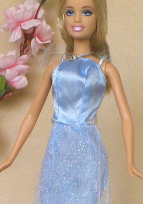 Holiday Dress for Barbie Doll Baby Blue for Prom