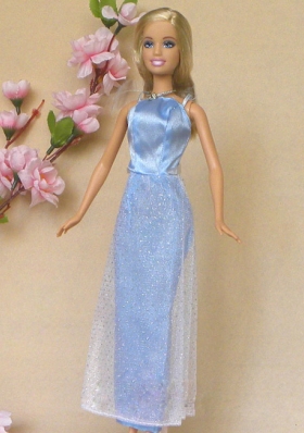 Holiday Dress for Barbie Doll Baby Blue for Prom