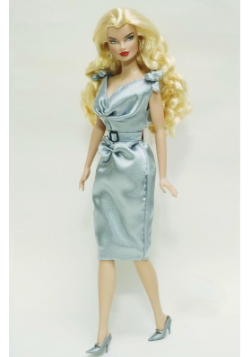 Barbie Doll Dress with Belt Light Blue Quinceanera