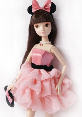 Pink Princess Dress For Noble Barbie With Pick-ups