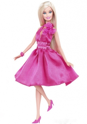 Hot Pink Dress for Barbie Doll with Sequins Quinceanera