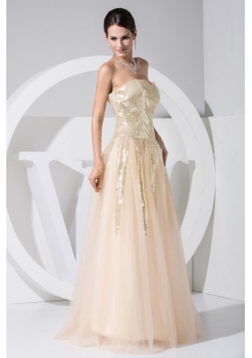 Sweetheart Champagne 2013 Prom Dress with Sequin