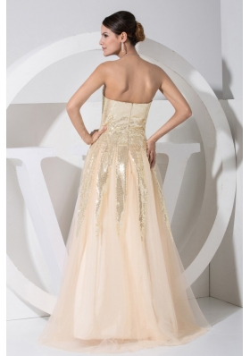 Sweetheart Champagne 2013 Prom Dress with Sequin