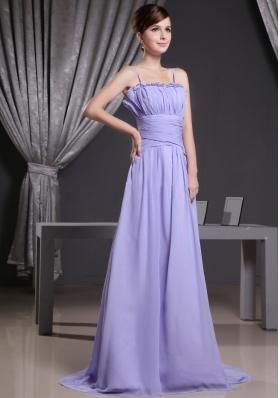 Straps Lilac Custom Made Prom Dress Chiffon