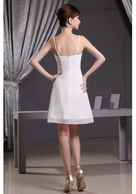 Straps Mini-length Chiffon Prom Dress with Beading