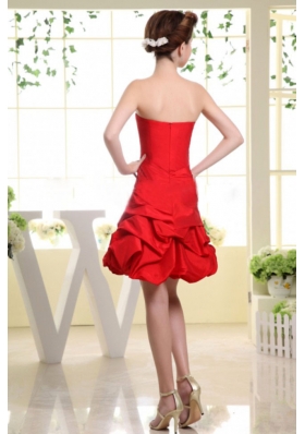 Pick-ups Red Hand Made Flower Mini-length Prom Dress