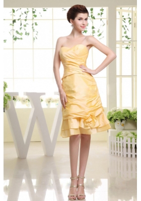 Yellow Prom Dress Knee-length Sweetheart with Jacket