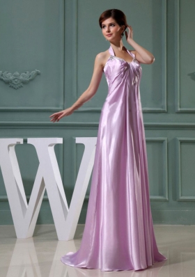 Lavender Beading Halter Empire Dress for Prom Party