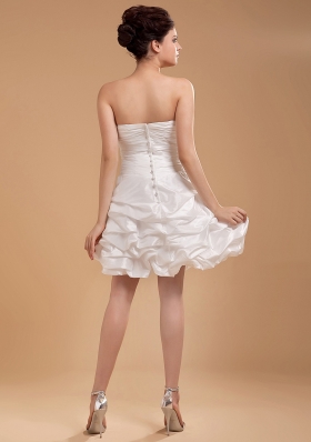 Pick-ups Knee-length White Prom Dress Sweetheart