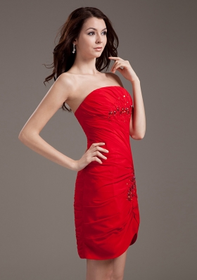 Beading Red Mini-length Prom Dress 2013 New Arrival