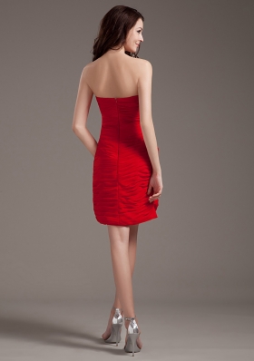 Beading Red Mini-length Prom Dress 2013 New Arrival