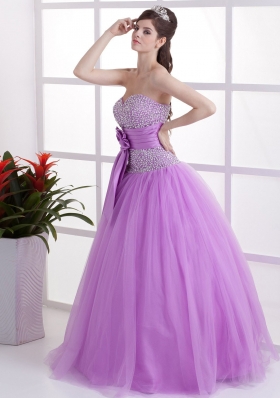 Sweet Lavender Prom Dress Beaded Hand Made