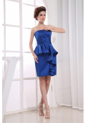 Royal Blue 2013 Prom Dress Mini-length Ruffles
