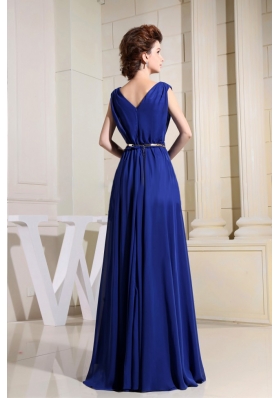 Royal Blue Prom Dress For Homecoming V-neck Chiffon