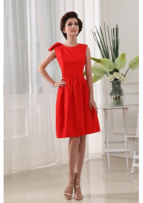 Low Price Scoop Red Prom Dress Knee-length