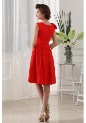 Low Price Scoop Red Prom Dress Knee-length