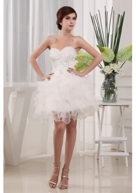 Customize White Prom Cocktail Dress Ruffles