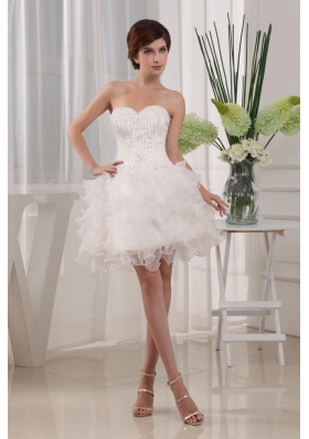 Customize White Prom Cocktail Dress Ruffles