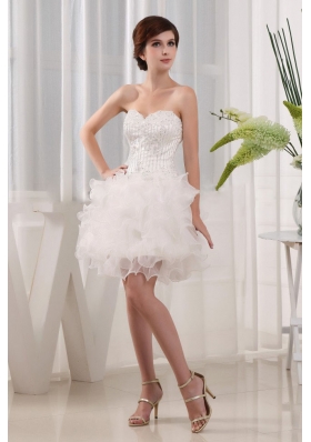 Customize White Prom Cocktail Dress Ruffles