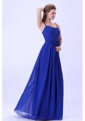 Royal Blue Prom Dress Spaghetti Straps Hand Made