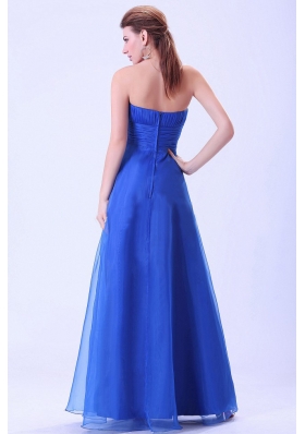 Blue 2013 Prom Dress Empire Organza Pleats