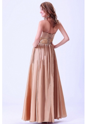 Beaded Prom Evening Dress Ankle-length Chiffon