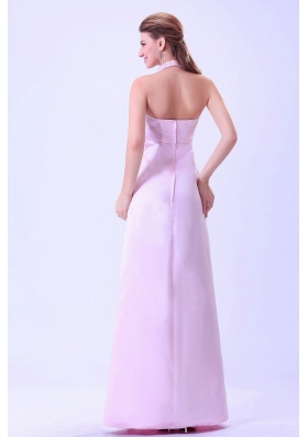 Halter 2013 Baby Pink Bridemaid Dress Column