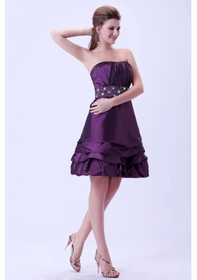 Dark Purple Beaded Short Homecoming Dress For Prom