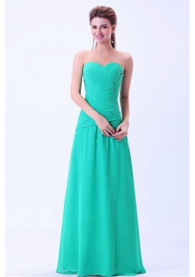 2013 Pleats Sweetheart Prom Dress Turquoise