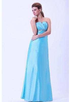 Aqua Blue Crystal Prom Dress Customize Beading