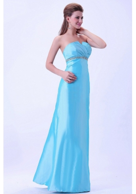Aqua Blue Crystal Prom Dress Customize Beading