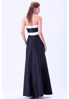 Simple Black Bridesmaid Dresses Column White Belt