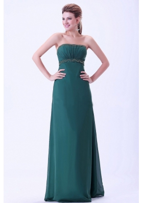 Green 2013 Prom Dress Pageant Beading and Ruching