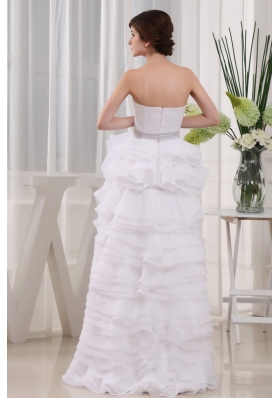 Cut Hi-low Ruffles 2013 Wedding Dress Discounted