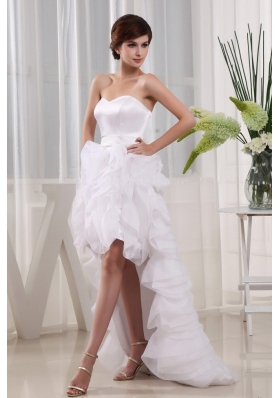 Cut Hi-low Ruffles 2013 Wedding Dress Discounted