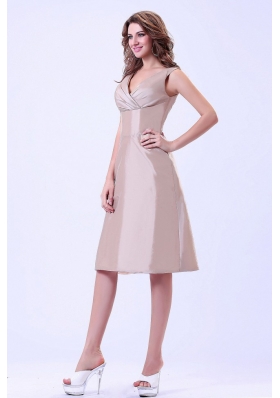 Under 150 Champagne V-neck Bridesmaid Dresses