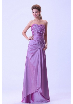 Hot Fashion Lavender Prom Dress Ruching Crystal