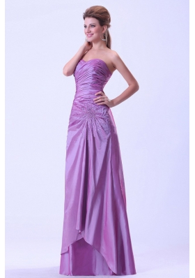 Hot Fashion Lavender Prom Dress Ruching Crystal