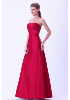 Wine Red Under 150 Bridemaid Dress A-line