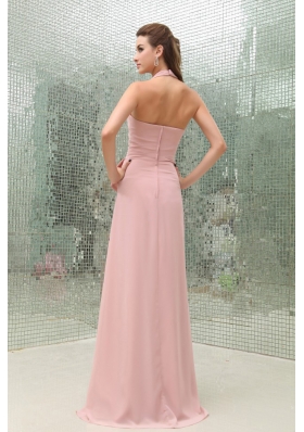 Cheap Light Pink Halter Prom Dress For 2013 Brush