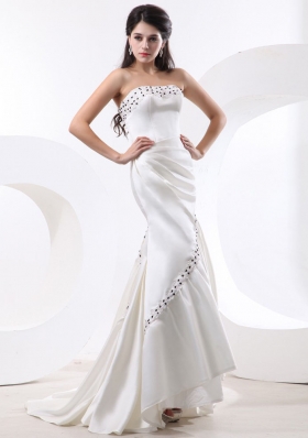 Mermaid Wedding Dress for Bridal Beading Brush