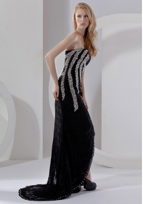 High Slit Beading Brush 2013 Prom Dress Stunning