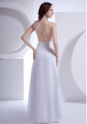 Beading Single Strap High Slit Ankle-length Prom Dress