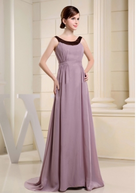 Scoop Mother Bride Dress Light Purple and Brush 