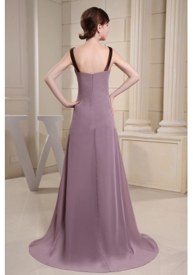 Scoop Mother Bride Dress Light Purple and Brush 