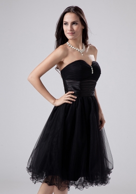 Black Sweetheart Prom Dress With Beading Ruch