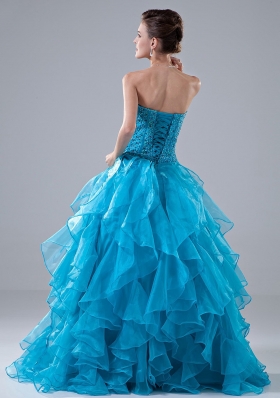 Beading Ruffles Beading Floor-length Prom Dress