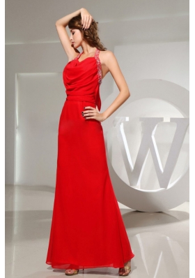 Mermaid Halter Draping Neck Floor-length Prom Dress