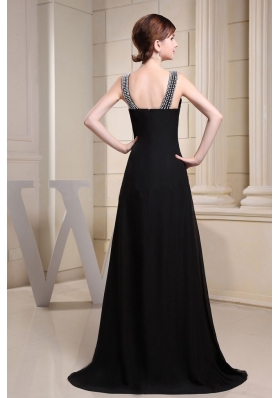 Betaau High Slit Prom Dress A-line Brush Beading