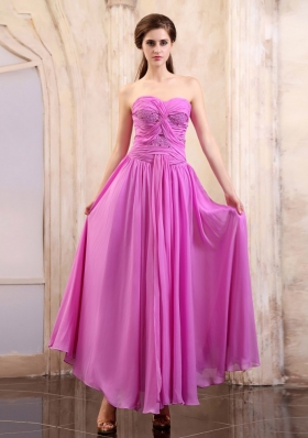 Empire Ruch Lavender Prom Pageant Dress Sweetheart